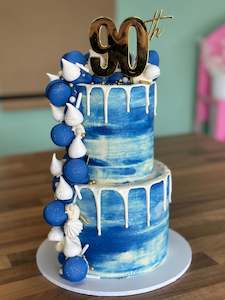 Two Tier Waterfall Drip Cake