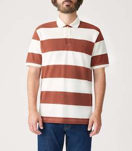 Polos T Shirts: RM Williams S25 Rod Polo - Brown White