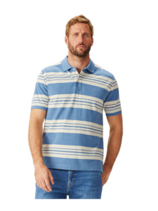 Polos T Shirts: RM Williams S25 Rod Polo - Blue White