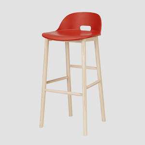 Chairs: Alfi Lowback Barstool - Red (Ex Showroom Sample)