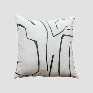 Grafitto Cushion - Linen/Onyx