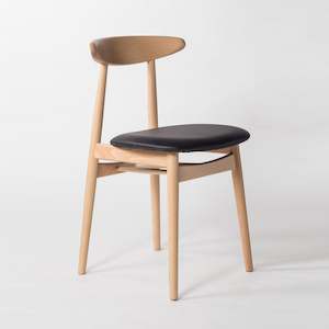 Oslo Chair -Natural/Black Upholstered Seat