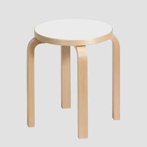 Coffee Tables: Stool E60 - White Laminate