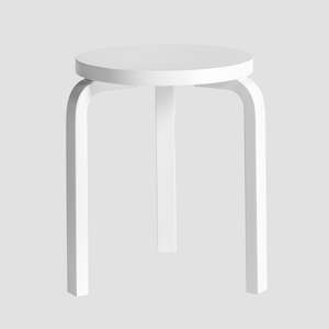 Coffee Tables: 60 Stool - White Lacquer