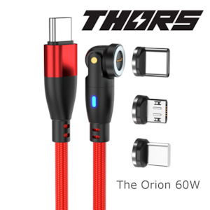 Orion Type C. Swivel and pivot - 1m - 60W Data/Charge Magnetic Cable. Fast Charging Capable