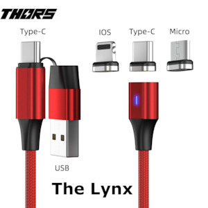 The Lynx 1m - 60w Fast Charging/Data cable - 6 in 1 - Type A/Type C