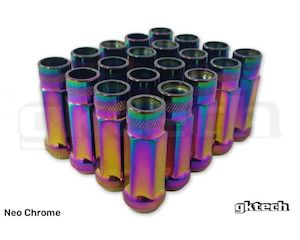 Motor vehicle parts: Gktech Neo-Chrome Open Ended Wheel Nuts