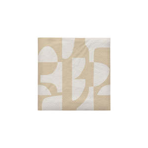 Lara Paper Napkins - Beige & Off White