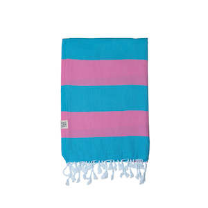 Santorini Towel - Marine & Pink