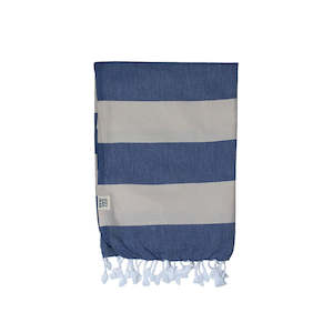 Santorini Towel - Navy & Sand