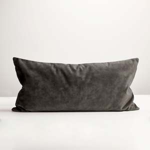 Asphalt Velvet Lumbar Cushion