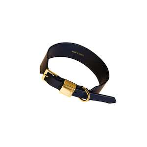 Household textile: Leather Dog Collar - Ink - Large