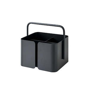 Square Carry-All Caddy Storage Box - Black