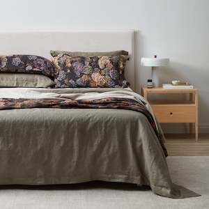 Olive Linen Duvet Cover