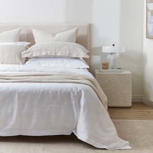 Household textile: White Linen Duvet Cover