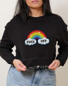 Rude Tshirts: Fk Off Rainbow Crop Jumper