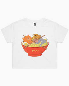 Ramen and Cats Crop Tee