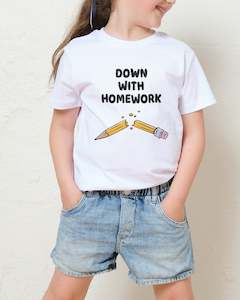 Down With Homework Kids T-Shirt