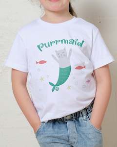 Kids Tshirts: Purrmaid Kids T-Shirt