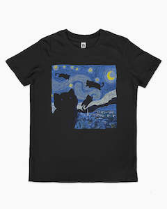 The Starry Cat Night Kids T-Shirt