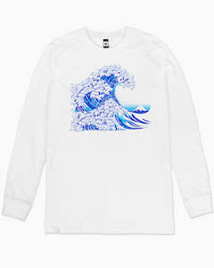 Kanagawa Cat Wave Long Sleeve