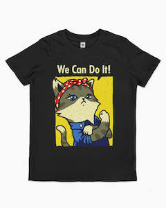 We Can Do It! Cat Edition Kids T-Shirt