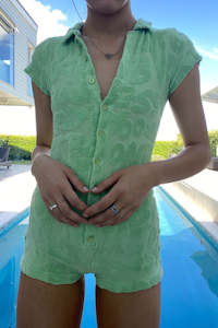 TOWELLING PLAYSUIT (PISTACHIO)