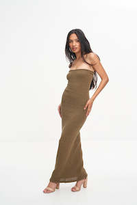 CORA STRAPLESS MAXI (KHAKI)