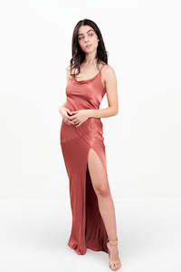 LA LUNE BIAS MAXI DRESS (TERRACOTTA)