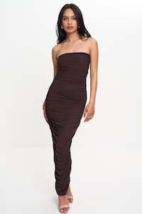 Ginni Mesh Tube Dress (chocolate)