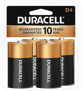 Procter Gamble DURMN1300R4Z Duracell Alkaline General Purpose Battery, D-CTx4