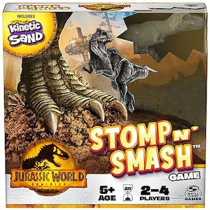 Jurassic World Dominion, Stomp N Smash Board Game Sensory Dinosaur Toy with Kine…