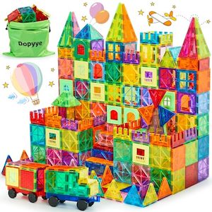 Dopyye Magnetic Building Tiles for Kids, 100 PCS Magnetic Blocks with Storage Ba…