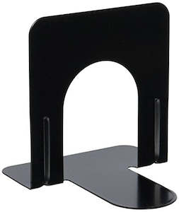 Internet only: Universal Economy Bookend, Standard Size (4 3/4 x 5 1/4 x 5), Heavy Gauge Steel, Black, 1 Pair (UNV54051)