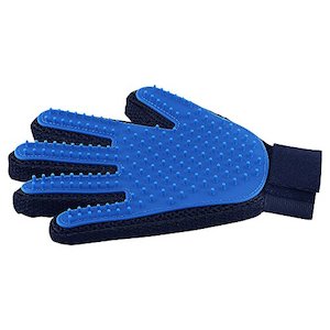 Internet only: Pet Grooming Glove [1 Pack] - Blue - Right-Hand - Five-Finger Design - Removes Pet Hair Quickly and Easily - Suitable for Dogs & Cats with Long & Short Fur