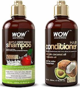 Wow Apple Cider Vinegar Shampoo & Hair Conditioner (Set of 2 x 16.9oz/500mL) for…