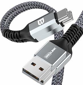 Internet only: BrexLink USB C Fast Charger (3A), USB C to USB A Cable (6.6ft/2 Pack), Nylon Braided for Samsung Galaxy S10 S9 S8 Note 9, Pixel, LG V30 G6, Nintendo Switch (Grey)