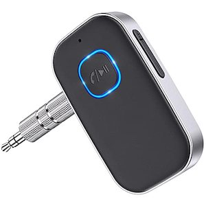 Internet only: COMSOON Bluetooth 5.0 Audio Receiver for Car/Home Stereo (16H Battery Life, Noise Cancelling, Hands-Free Call) - 2021 Upgraded - Black+Silver