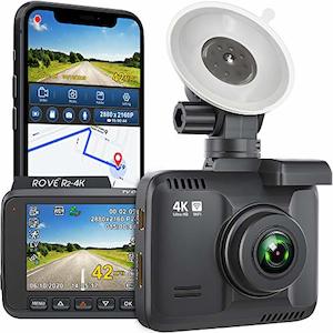 Rove R2-4K Dash Cam with Built-in WiFi, GPS, 2160P UHD, 2.4" LCD, 150° Wide Ang…