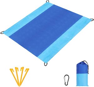 Beach Blanket Sandproof 80" x 82" (4-7 Adults Suitable), Waterproof & Lightweigh…