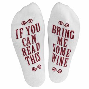 Women's Novelty Socks with Printed Message: "If You Can Read This, Bring Me…