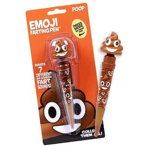 Internet only: Novelty 'Farting Poop' Emoji Pen (Multicolour LED Lights)