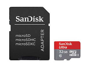 SanDisk Ultra 32GB microSDHC UHS-I Memory Card with Adapter (SDSQUNC-032G-GN6MA), Silver