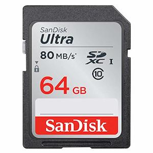 SanDisk Ultra 64GB Class 10 UHS-I SDXC Memory Card (SDSDUNC-064G-GN6IN), up to 80MB/s Speed