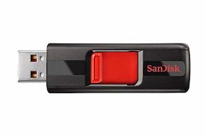 SanDisk 128GB Cruzer USB 2.0 Flash Drive (SDCZ36-128G-B35, Black/Red)