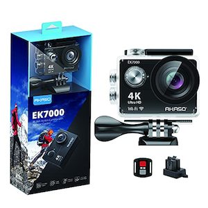 Internet only: AKASO EK7000 4K Ultra HD Action Camera (30FPS, 170° Wide-Angle, 98ft Waterproof).