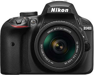 Internet only: Nikon D3400 DSLR Camera with AF-P DX NIKKOR 18-55mm f/3.5-5.6G VR Lens (Black)