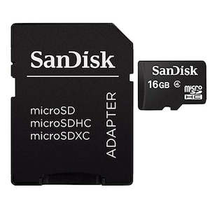 Internet only: SanDisk Class 4 16GB MicroSDHC Memory Card (SDSDQM-B35A) with Adapter