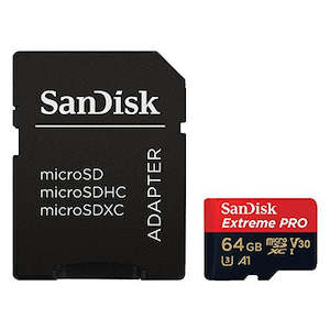 SanDisk Extreme PRO 64GB UHS-3 V30 Class 10 microSDXC Memory Card & SD Adapter (…