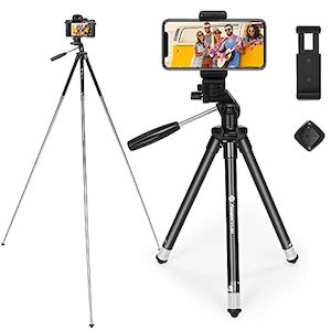 Internet only: Fotopro 40" Lightweight Aluminum Travel Tripod with Remote Control, for iPhones, Nikons, Samsungs, Huawei and Vlogging (Tiktok, YouTube)